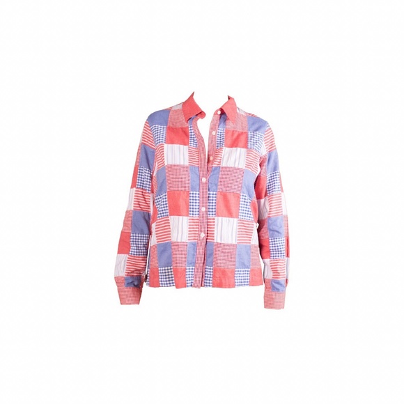 Vintage Red And Blue Western Style Buttondown - Picture 1 of 4